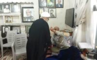 آیت الله معلمی «عضو مجلس خبرگان رهبری و امام جمعه شهرستان قائم شهر» با حضور در منزل جانباز سرافراز اسلام ، آقای سید مهدی هاشمیان ، با ایشان دیدار کردند+تصاویر